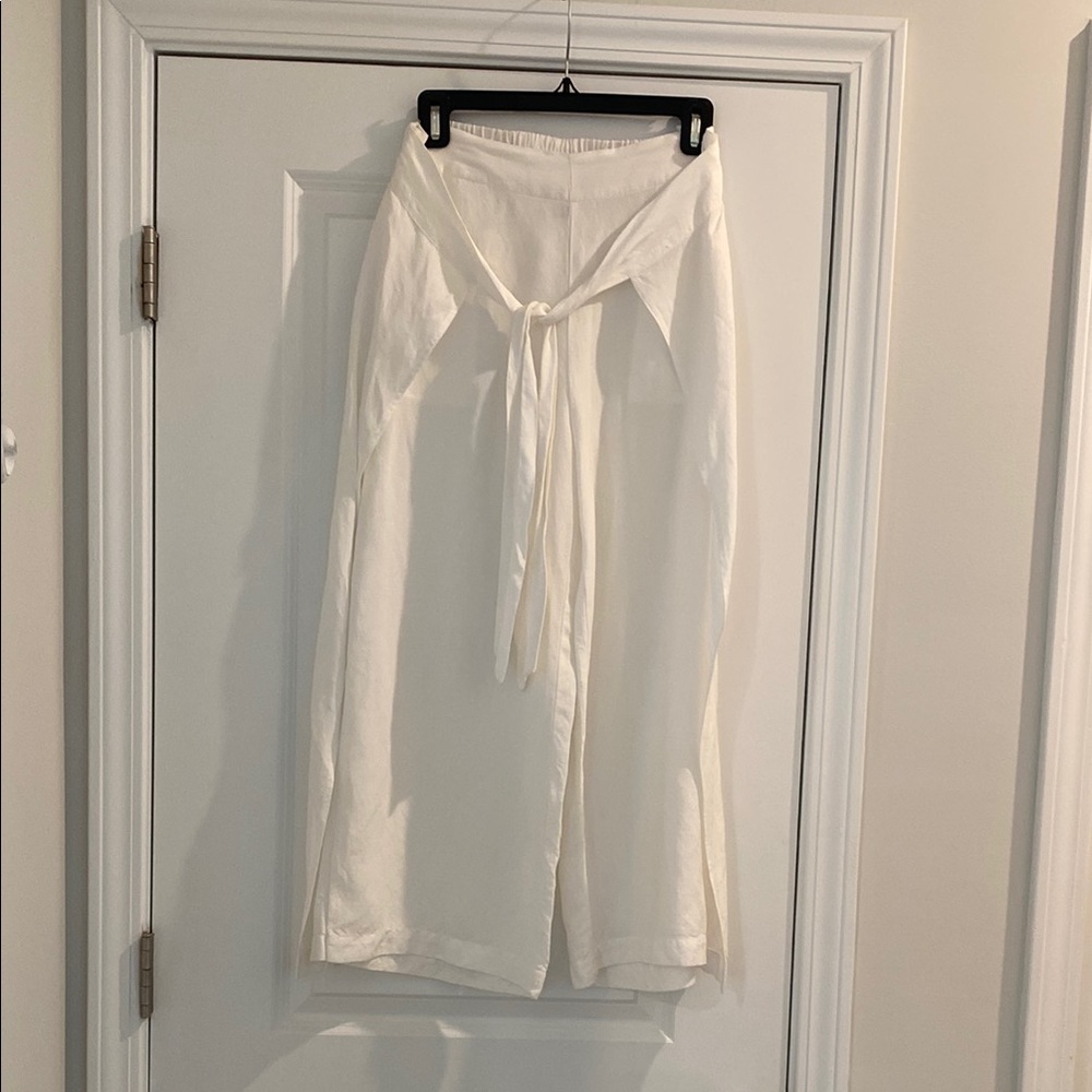 Elegant White Wrap Pants